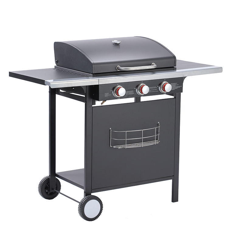 Triple Burner BBQ Grill med sidekomfur